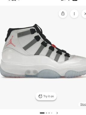 Jordan Air 11 Adapt Sneakers Version 1.0 2010 men's — White with Pink Accent